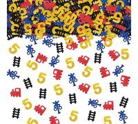 100pcs Train 5th Birthday Confetti, Steam Train Five Years Old Table Confetti, Railroad Track Paper Scatters, Choo Choo Train Themed 5th Birthday/Anniversary Party Table Decoration