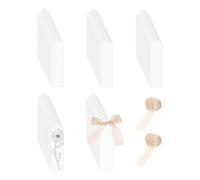 100Pcs Transparent Bookmarks Acrylic Decor Transparent Bookmarks with 2 Rolls of Ribbon - Decorative Blank Bookmarks | for Teachers Office School Home Office Daily