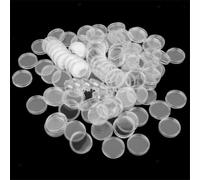 100PCS Transparent Coin Capsules, Clear Round Coin Holder Capsules With Crescent Opening Reusable Plastic Containers For Coins Collections Display