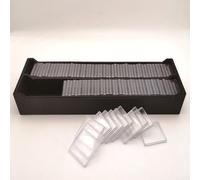 100pcs Transparent Square Coin Capsule Case Container with Foam Inserts for Organizing Coins of Different Diameters Securely (white)