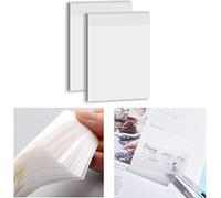 100pcs Transparent Sticky Notes Self-Stick Note Pads, Clear Notes 70mm*95mm Transparent Self Adhesive Removable Perfect for Studying and Writing in Text Books and Office