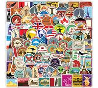 100PCS Travel Stickers Pack for Kids Adults- Waterproof Cute Voyage Stickers for Water Bottles, Laptops, Luggage, Skateboard, School Rewards, Birthday Party Favors