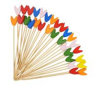 100PCS Tulip Cocktail Pick, 5.1Inch Fancy Multicolor Toothpicks Bamboo Burger Sticks Cocktail Skewers Cocktail for Appetizers Drinks Sandwiches Desserts Party Fruit Food Party Decoration
