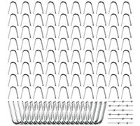 100Pcs U Nails, Fence Staples, Netting Staples, Chicken Wire Staples, Galvanized U-Shaped Fasteners Nails, 20x1.8mm/ 0.78 x 0.07 Inch, Fence Staples Wire Staples for Fencing, Mesh, Chicken Wire