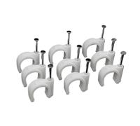 100Pcs U Shape Nail Clip Circle Cable Pipe Fixing Wall Hanging PVC Pipe Wall Clamp for 4-16mm Dia Wire Line Buckle Management(9mm)