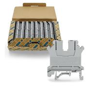 100pcs UK-5N Din Rail Terminal Blocks Wire Ground Application for 800V 24-10AWG 4mm Electrical Distribution Box Connector Screw Solar Power System Project PLC Industrial Control Automation DIY CNC RV