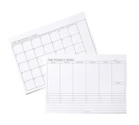 100Pcs Undated Weekly & Monthly Planner Pad - 50 Weekly + 50 Monthly Sheets, Tear-Off Design, 24.5x17.5cm, Premium Thick Paper for Scheduling & Time Management - Ideal for Adults, Students, Teachers