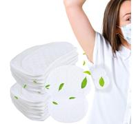100Pcs Underarm Sweat Pads, Disposable, Non-Woven Fabric, Strong Adhesive, Unisex, White, 12.2x9.5cm