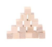 100pcs Unfinished Mini Wooden Square Blocks, 1cm Natural Color Solid Wood Cubes for Puzzle Making