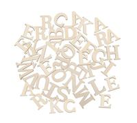 100pcs Unfinished Wood Alphabet Cutouts 30mm Beige DIY Craft