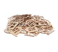 100pcs Unfinished Wooden DIY Craft Decor Fairy Garden Door Miniature | Natural Beige Wood Finish, Glue-friendly Surface, Charming Accessory for Flower Beds, Craft Foam Board and Christmas Projects