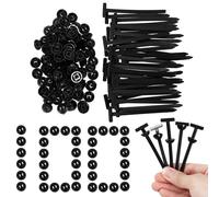 100PCS Universal Nylon Cable Tie Buckles, Heavy Duty Self-Locking Zip Tie Clips with 14.5mm Button, High Density UV-Resistant Fasteners for Automotive Repair, DIY Projects & Daily Organization