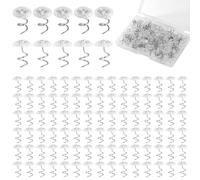 100pcs Upholstery Pins, Bed Skirt Pins Upholstery Twist Pins Upholstery Screw Pins Bed Skirt Pins or Holders Furniture Upholstery Tacks Kit for Fabric Slipcover Bed Skirt