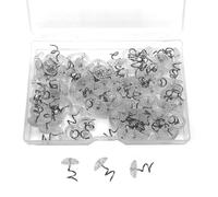 100Pcs Upholstery Pins Clear Heads Upholstery Tacks Stainless Steel Transparent Upholstery Tacks Plastic Tacks Bed Skirt Pins for Mattresses Bed Skirts Upholstery Slipcovers