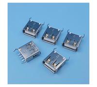 100Pcs USB Type A 4Pin Straight Bent Leg Female Socket PCB Solder Connector MQXFCZUX