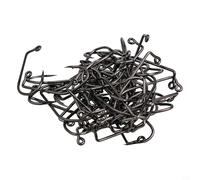 100pcs V Bend 90 Degree Aberdeen Offset Jig Fly Tying Hooks Made from Thick Steel Wire with Black Nickel Plating to Enhance Durability and Concealment (2/0)