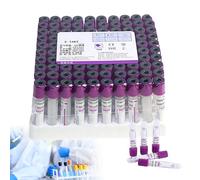 100PCS Vacuum Blood Collection Tube with Purple Screw Cap, Glass Blood Collection Tubes(2ml,3ml,5ml,10ml), for Laboratory, Serum Separation,5ML