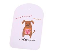 100Pcs Valentines Day Gifts Paper Tags Love Heart Flower Bear Printed Hanging Labels for Wedding Thanksgiving Party Wrapping Valentine Tags