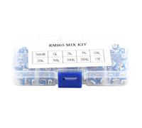 100pcs Variable Resistor Assortment, Trimpot Potentiometer Kit, 10 Values 500ohm to 1M ohm Horizontal Film Trimmer Pot with Resealable Storage Box for Electronics