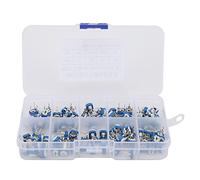 100Pcs Variable Resistor Trimmer Potentiometer Pot Electronic Component RM065 Blue White Kit Resistance Values Easy Use Household Appliances Electronic Security Industries PBT