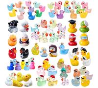 100pcs Various Multicolor Mini Resin Ducks, Tiny Ducks to Hide, Mini Resin Animal Miniature Figurines for Fairy Garden Accessories Aquarium Landscape Bonsai Potted Dollhouse Decor