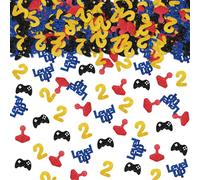100pcs Video Game 2nd Birthday Confetti, Level Up 2nd Birthday Table Confetti, Game Controller Paper Scatters, Gaming Themed 2nd Anniversary Party Table Decoration