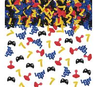 100pcs Video Game 7th Birthday Confetti, Level Up 7th Birthday Table Confetti, Game Controller Paper Scatters, Gaming Themed 7th Anniversary Party Table Decoration