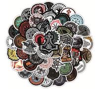 100PCS Viking Totem Stickers Vinyl Nordic Viking Pirate Waterproof Stickers for Water Bottles Laptop Skateboard Car Phone Guitar Scrapbook Computer Graffiti Decals for Teens Adults Boys
