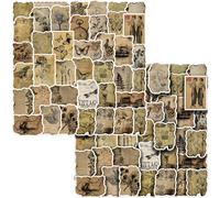 100pcs Vintage Manuscript Stickers Set, 50 Unique Designs, Premium Vinyl Waterproof Stickers for Journals, Planners, Scrapbooks, Gifts for Diary Lovers & Vintage Enthusiasts