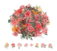 100PCS Vintage Red Flower Stickers Shimmeroo Waterproof Rose Stickers Transparent Scrapbook Decals for Scrapbooking Envelope Laptop Junk Journal Collage Card Making Phone Case DIY Crafts