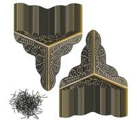 100PCS Vintage Stair Dust Corners - Retro Box Corner Protectors, Stair Corner Dust Guards | Decorative Antique Box Corner Guard, Elegant Edge Guard Furniture Corners Home Furniture Dust Protection