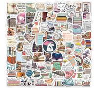 100PCS Vinyl Book Stickers,Waterproof Decals for Kindle,Cute Reading Scrapbook Stickers Pack,Inspirational Reading Stickers Decals for Water Bottles,Computer,Guitar,Luggage (Pattern-A)