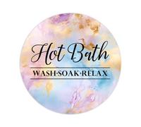 100pcs Vinyl Peel and Stick Circle Decals,Hot Bath Wash Soak Relax Labels Stickers with Inspirational Quotes for Laptop Envelope Seals Jar Water Bottles Goodie Bags Packaging 2in