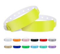 100pcs Vinyl Wristbands,Disposable Waterproof Wristbands(Color :Yellow)