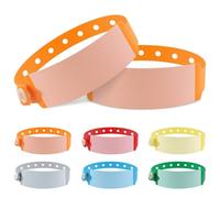 100pcs Vinyl Wristbands Hospital Identification Bands,Waterproof Adjustable Medical Wristband,Disposable Snap Wristband for Hospital (Orange)