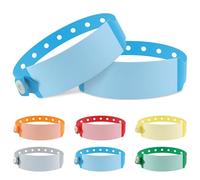 100pcs Vinyl Wristbands Hospital Identification Bands,Waterproof Adjustable Medical Wristband,Disposable Snap Wristband for Hospital (Color : Blue)