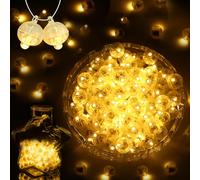 100pcs Warm White LED Mini Round Blinking Balloon Lights Long Standby Time Reusable Waterproof Balloons Light with Hook for Balloon Paper Lantern Party Wedding Birthday Decorations