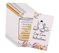 100pcs Water Bottle Care Instruction Card Water Cup Sticker Labels Glass Tumbler Care Instructions Cup Maintenance Card Drinking Glass Care Instructions Glassware Card Coated Paper