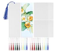 100PCS Watercolor Paper Blank Bookmarks with Colorful Tassels, Bookmarks Bulk with Tassels, Bookmark Making Kit for Classroom Projects, DIY Crafts, and Gift Tags