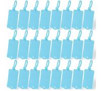 100Pcs Waterproof Plastic Tags Blank Shipping Labels Blue Hang Tags with Zip Ties for Storage Marking, Logistic Transportation, Seedling Identification