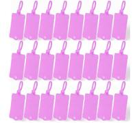 100Pcs Waterproof Plastic Tags Blank Shipping Labels Pink Hang Tags with Zip Ties for Storage Marking, Logistic Transportation, Seedling Identification
