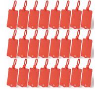 100Pcs Waterproof Plastic Tags Blank Shipping Labels Red Hang Tags with Zip Ties for Storage Marking, Logistic Transportation, Seedling Identification