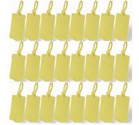 100Pcs Waterproof Plastic Tags Blank Shipping Labels Yellow Hang Tags with Zip Ties for Storage Marking, Logistic Transportation, Seedling Identification