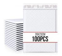 100pcs Waterproof Strong Adhesive Bubble Padded Mailing Bags, Tamper-Proof Shipping Packaging, Durable Protective Postal Self-Seal Jiffy Bags Envelopes - Multiple Colours (Stone White, 28x23cm)