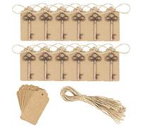 100pcs Wedding Key Bottle Opener Vintage Skeleton Key Bottle Openers with Escort Card Tag and Twine for Event Party Supply 6.8cm