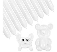 100Pcs White 260 Balloons Long Balloon for Modelling,Balloon Modelling Kit for Kids Animal Making,Latex Twisting Balloons for Balloons Arch Wedding Birthday Party.