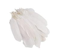 100PCS White Goose Feather 6-8inch Mixed Jewelry Making Crafts Swan Feather for Wedding Home Party Decor DIY Needlework Handicraft Plume Accessory