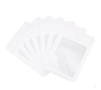 100pcs White Mylar Ziplock Bags - Foil Sealed, Holographic Plastic Packaging - 14x20cm Smell Proof Sweet Pouches - Middle Resealable Bags for Food, Jewelry