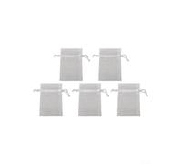 100PCS White Organza Bags, Sheer Mesh Bags Drawstring Bag, Wedding Favor Party Shower Pouch Jewelry Bags For Merchandising, Bracelets, Stones (5 * 7cm)