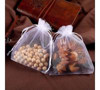 100PCS White Organza Bags, Sheer Mesh Bags Drawstring Bag, Wedding Favor Party Shower Pouch Jewelry Bags For Merchandising, Bracelets, Stones (13 * 18cm)